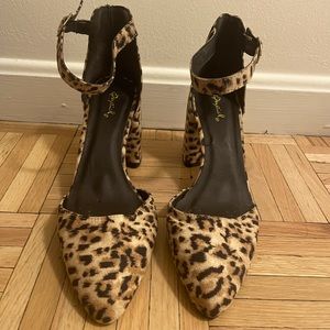 Cheetah print heels, size 8